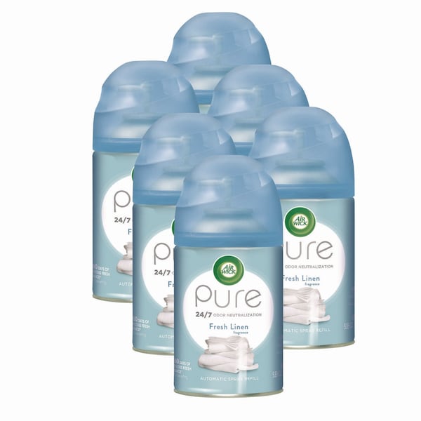 Air Wick Freshmatic Ultra Spray Refill, Fresh Linen, Aerosol, 5.89 oz Aerosol Spray, PK6 62338-82314 - main